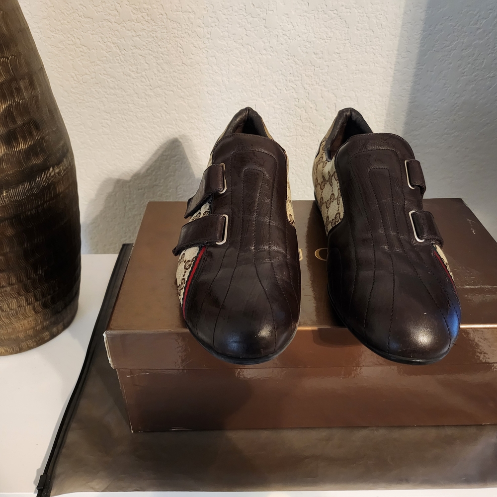 Gucci Men's GG Brown Leather Shoes
